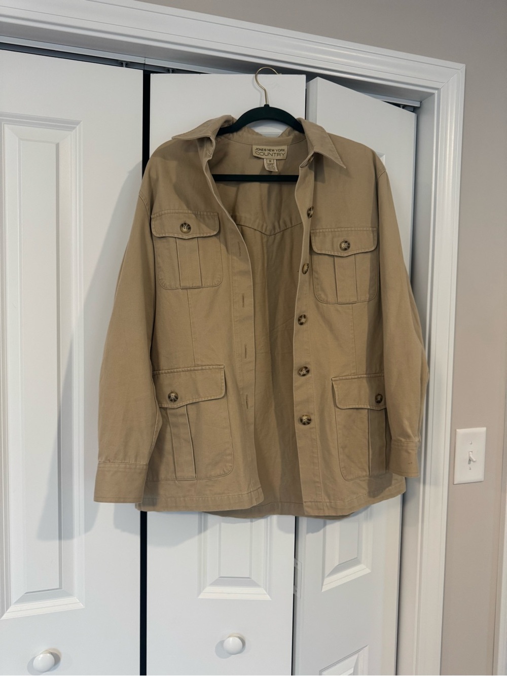 Jones New York Utility Button-Front Jacket in Tan - Picture 1 of 3